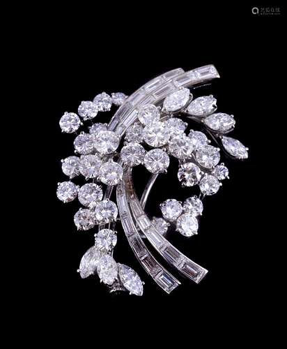 A diamond spray brooch