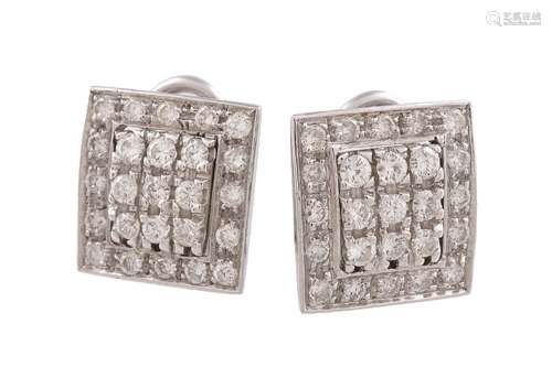 A pair of diamond earrings