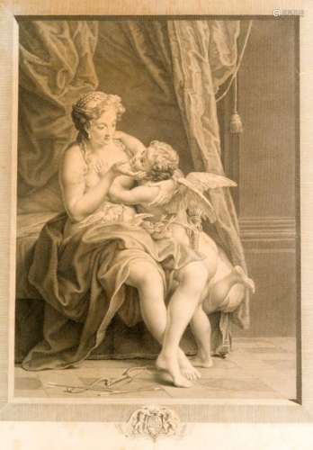 Vénus et Amour, \nGravure \n55 x 42 cm