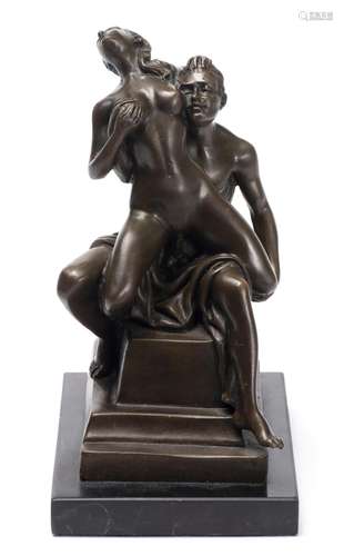 Anonyme, Erotica sculpture en bronze d'un ébat amoureux, n° A8043 avec cachet de la [...]