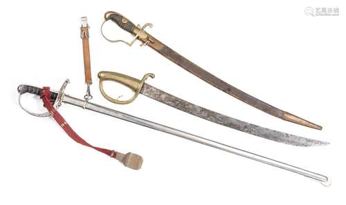 Sabre d'officier de l'armée suisse de 1899. Lame 81 cm & Sabre allemand d'infanterie [...]