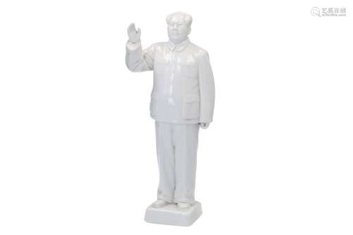 A blanc de Chine porcelain sculpture of Mao Zedong. Unmarked. China, 20th century. H. 30 cm.