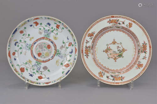 Two Chinese 18th century porcelain dishes Kangxi p