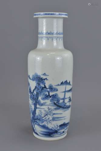 A Chinese 19th century blue and white porcelain va