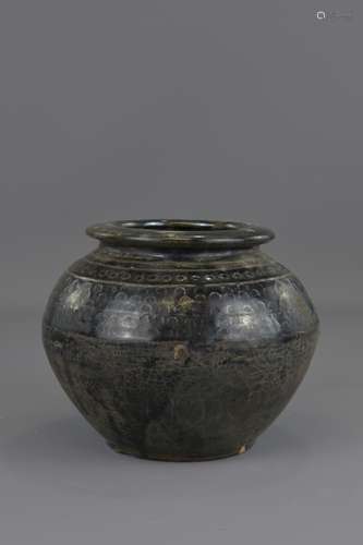 A Chinese Henan Song dynasty black glazed pottery