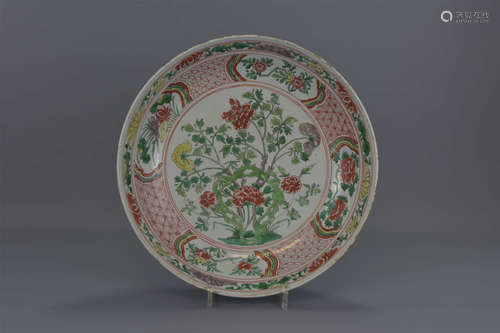 A Chinese 18th century large famille verte porcela