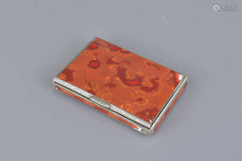 A Silver box with red enamel dated 12th June 1935