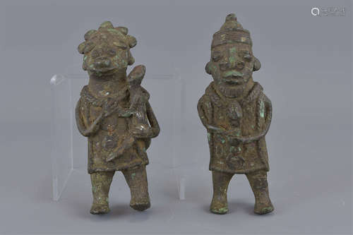 Two Medieval bronze figures Ibeji West Africa. 14.