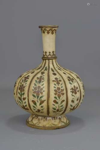 A Middle Eastern 19th century painted alabaster bo