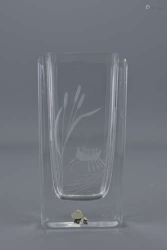 A Swedish Skruf glass vase 15.5cm height