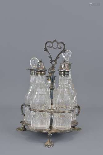 An English 19th century cut glass silver plated cr