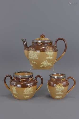 A set of three 19th Century Royal Doulton Lambeth