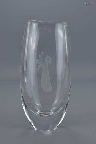 An Orrefors glass vase by Sven Palmqvist 22cm heig