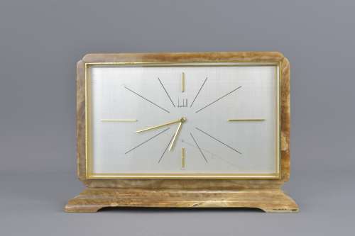 An English mid 20th century Dunhill marble clock