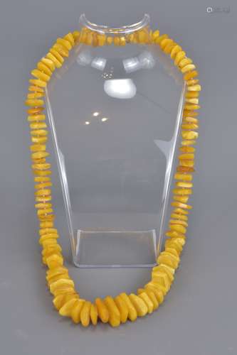 A baltic amber bead necklace.