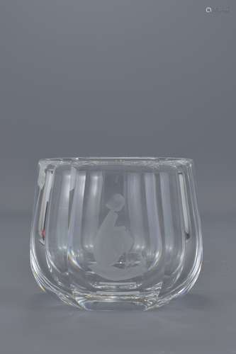 An Orrefors glass vase by Sven Palmqvist 11.5cm di