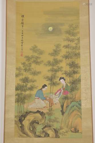 A Chinese late 19th century watercolour painting o