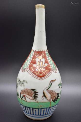 A Japanese Imari slender bottle neck vase- 18th century