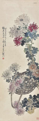 陈子奋 菊花 纸本立轴