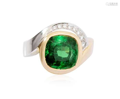 Granat-Brillant-Ring