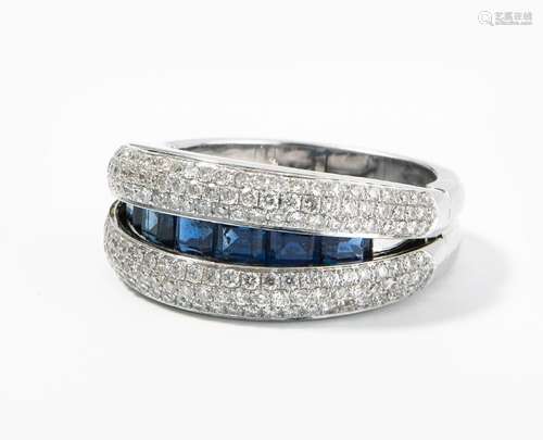 Saphir-Brillant-Ring