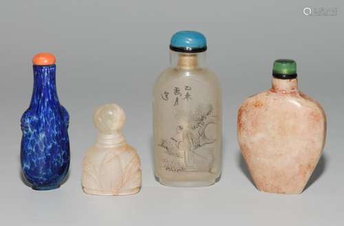 Lot: 4 Snuffbottles