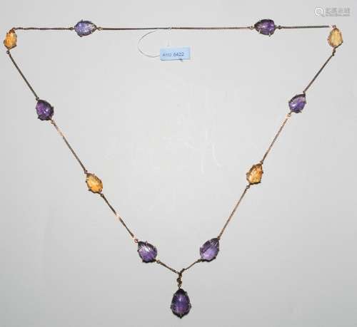 Citrin-Amethyst-Collier