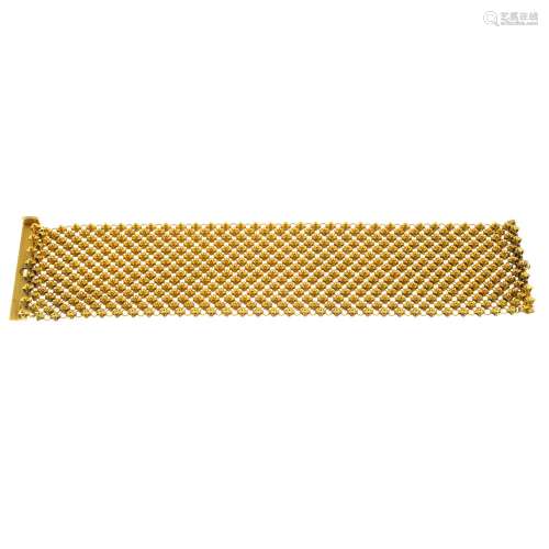 An 18ct gold mesh bracelet.