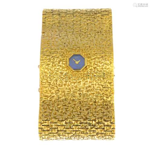 MILNER - a lady's 1960s 9ct gold and lapis lazuli wrist watch.