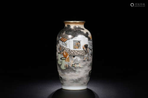 17-19TH CENTURY, A STORY DESIGN PORCELAIN VASE, QING DYNASTY