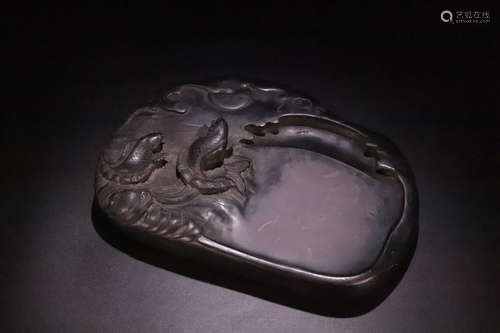 AN OLD FISH DESIGN DUAN INKSTONE