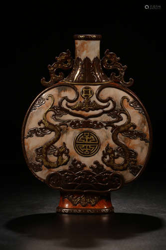 17-19TH CENTURY, A DRAGON PATTERN PORCELAIN VASE, QING DYNASTY