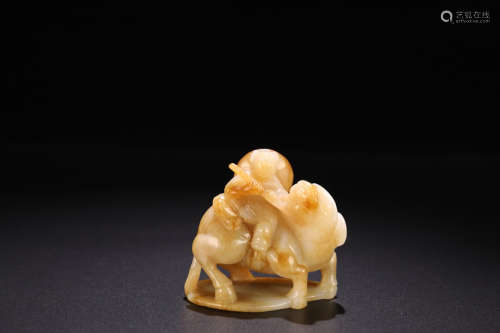 17-19TH CENTURY, A STORY DESIGN HETIAN JADE ORNAMENT, QING DYNASTY