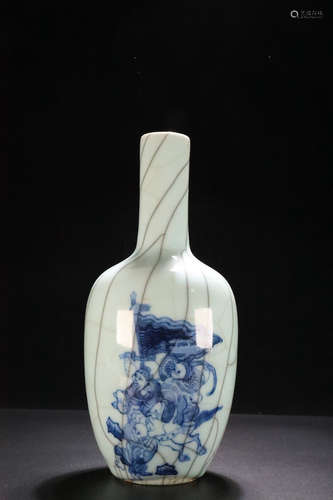 17-19TH CENTURY, A STORY DESIGN GE KILN PORCELAIN VASE, QING DYNASTY