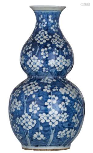 A Chinese blue and white double gourd vase, decora...;
