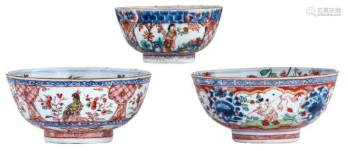Three Chinese Amsterdams Bont porcelain bowls, ear...;