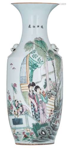 A Chinese famille rose vase, decorated with an ani...;
