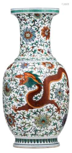 An impressive Chinese floral decorated doucai vase...;