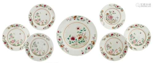 A lot of a large Chinese famille rose porcelain pl...;
