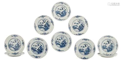 A lot of ten Chinese blue and white porcelain dish...;