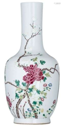 A Chinese famille rose begonia shaped vase, decora...;