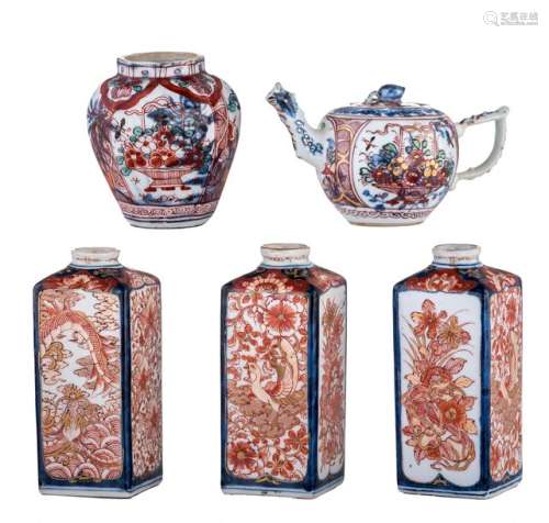 A lot of three Japanese Arita Imari porcelain sake...;