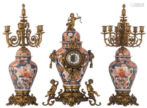 A Japanese Imari porcelain and French parcel bronz...;