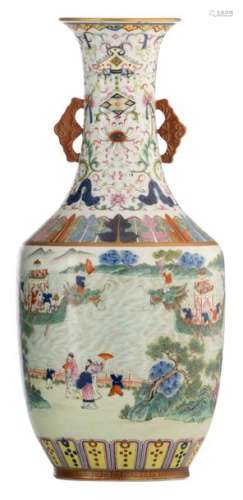 A Chinese famille rose vase, overall decorated wit...;