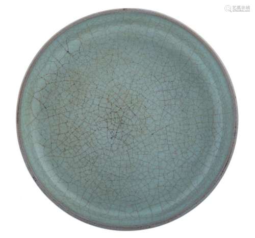 A Chinese Ruyao saucer, 18thC, H 14 cm