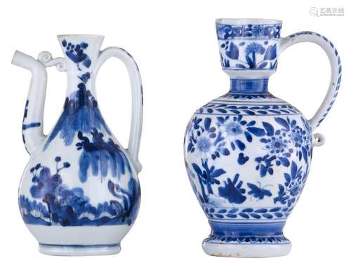 A lot of one Japanese Arita blue and white jug and...;