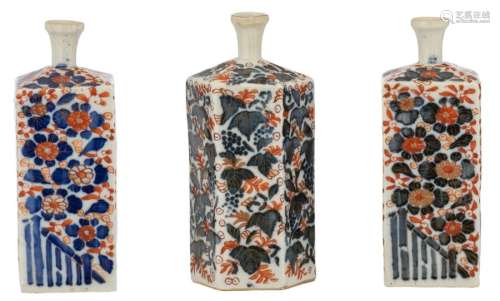 A lot of three Japanese Arita Imari sake bottles, ...;