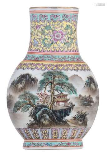 A small Chinese porcelain vase with polychrome ena...;