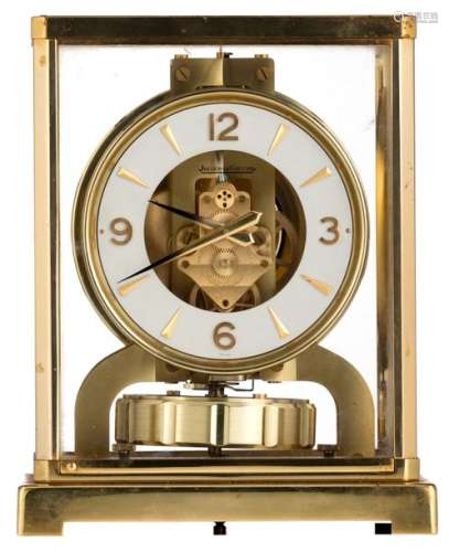 A gilt brass Atmos clock by Jaeger Lecoultre, H 22…