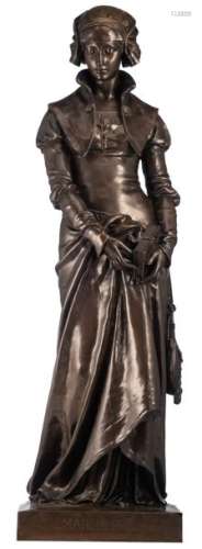 Aizelin E., 'Marguerite', patinated bronze, marked…